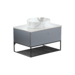 Press-To-Open Vanity Cabinet 80cm | Countertop Basin