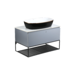Pull-To-Open Vanity Cabinet 80cm | Countertop Basin