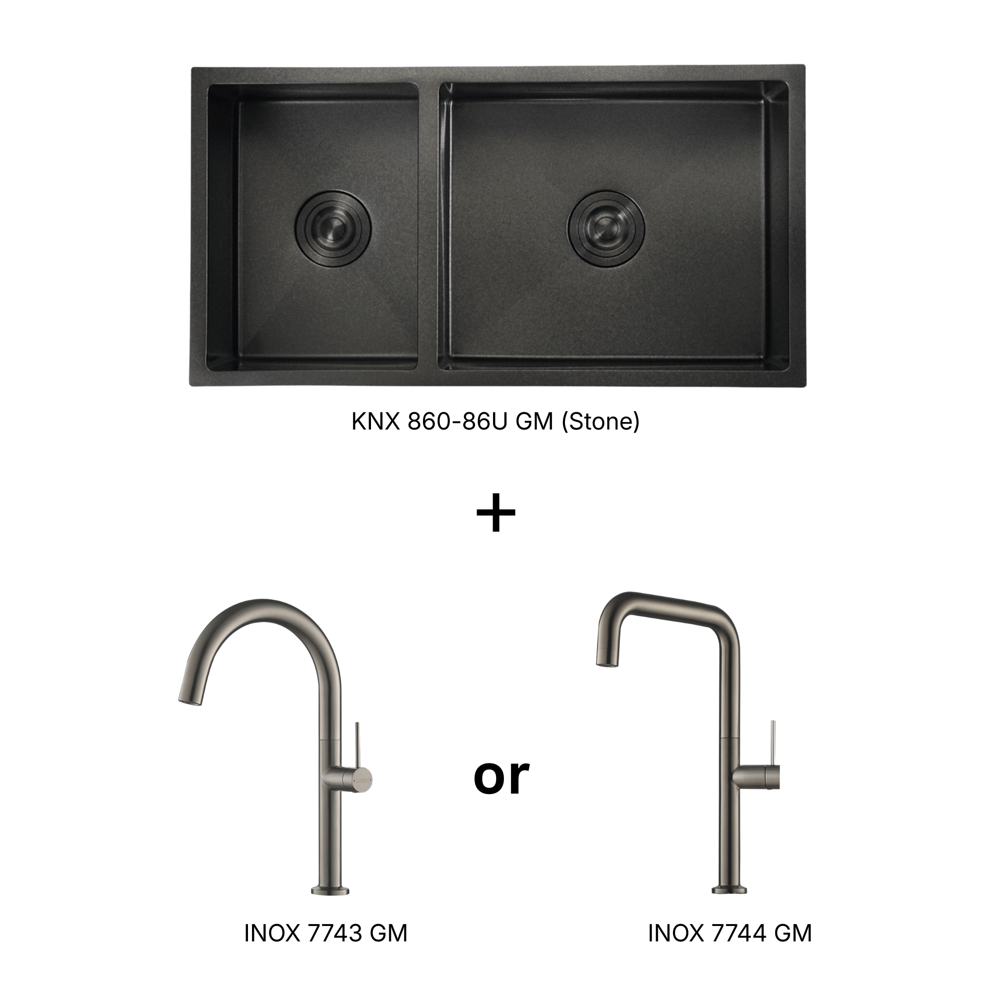 SG15-A_SG15-B KIN NANO Sink + INOX Series Faucet Bundle SG15-A / SG15-B - Image 1